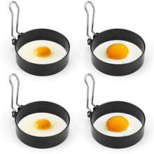 Leak-free Eggs, Stainless Steel Nonstick Egg Rings for Perfect Breakfast Sandwiches, Easy Clean Pancake Maker with Silicone Grip for Culinary Creativi