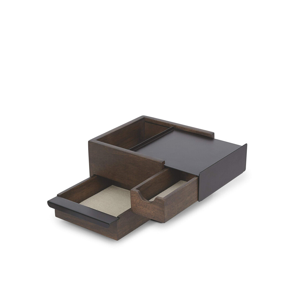 Umbra 1005314-048 Mini Stowit Jewelry Box - Black & Walnut