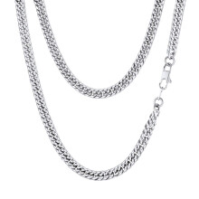 FindChic Herrek?der Dobbelt kantstensk?de Cuban Link 6 mm 20'' Hip Hop smykker i rustfrit st?l