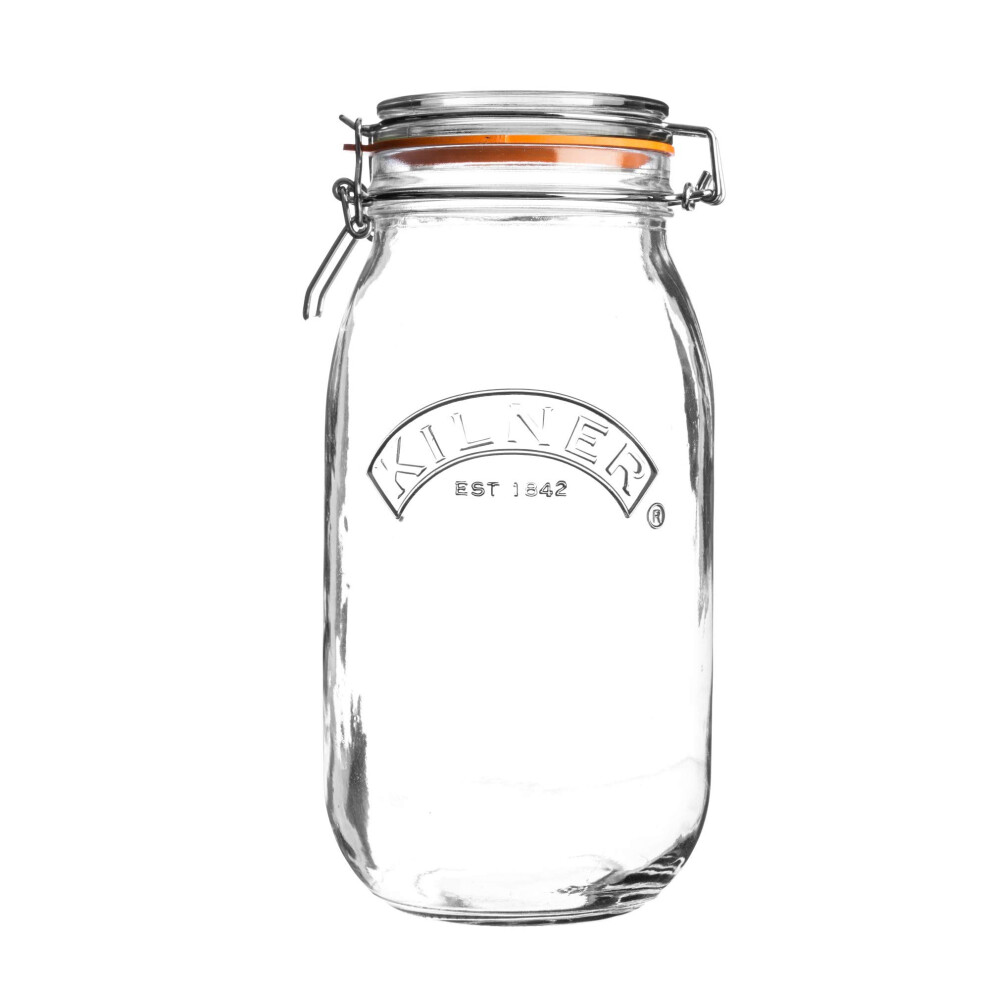 Kilner 0025.494 Cliptop Round Jar 3 Litre, Glass, 3 L