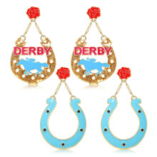 VOGUEKNOCK 2 Paia Orecchini Derby per Donne Kentucky Derby Orecchini Pendenti a Ferro di Cavallo Orecchini Dichiarazione Giorno della Gara Derby