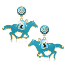 Orecchini a forma di cavallo Divertenti orecchini pendenti a goccia per cavalli da corsa derby per le donne Orecchini pendenti con cavalli occide