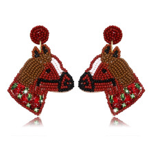 Orecchini Derby Orecchini con perline floreali per cavalli da corsa Accessori Kentucky Derby Accessori per fan di corse di cavalli occidentali Re