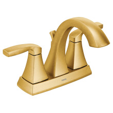 Rubinetto Bagno Moen Voss Oro Spazzolato 2 Maniglie Alto Arc Center 4 Pollici 3 Fori, 6901BG