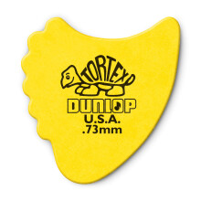 Dunlop 414R73 Tortex Fins, Yellow, .73mm, 72/Bag