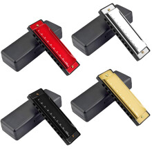UPINS 4PCS Key of C 10 Hole 10 Tones Titanium Color Harmonika s pouzdrem pro zactecnky (zlato strbrite cern cerven)