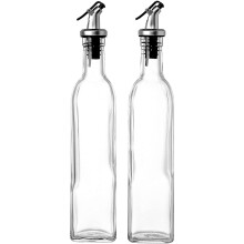 Juvale Set de 2 dispensadores de aceite y vinagre, vidrio transparente, versátil para cocina o restaurante