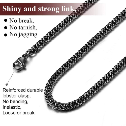 FindChic Cuban Chain Halsk?de Herre Dame Curb Link Chains Rapper Halsk?der 3MM 20'' 2