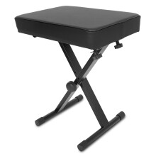 Pyle Adjustable Padded Keyboard Bench - X-Style Piano Bench with 3 Height Settings Non-Slip Rubber Feet and Adjustable Collapsible Design for Comfo