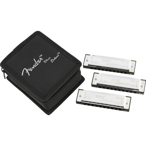 Fender Fender Blues Deluxe Harmonicas - 3-Pack - Incl. Case