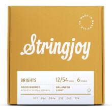Stringjoy BB1254 Brights 80/20 Bronze Lette akustiske guitarstrenge 12-54 Light Gauge guitarstrenge Akustisk 6-strengs s?t Holdbar tone Glat spil