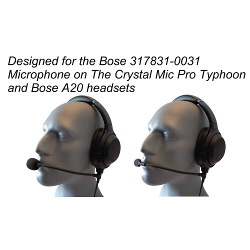 Crystal Mic Erstatningsluftfartsmikrofon forruder til Bose Typhoon (To (2) Pack A20 Model) 2