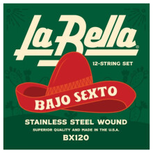 La Bella BX120 Bajo Sexto 12-Saitensatz mexikanischer Edelstahl umsponnen 23-92