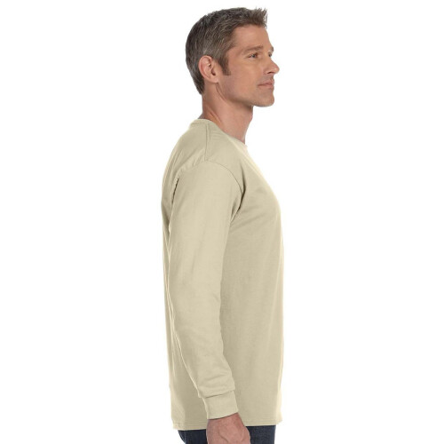 Hanes TAGLESS Langarm-T-Shirt Rauchgrau Small 2