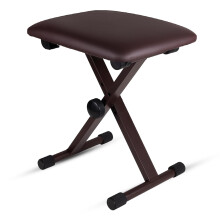 5 CORE Keyboard Bench 2 Inch Padded Cushioned Piano Stool Height Adjustable Guitar Seat Folding Portable Musician Chair w Nonslip Rubber Feet Black -