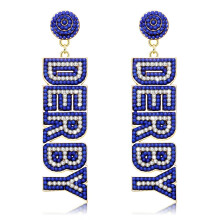 Orecchini Derby Orecchini con perline floreali per cavalli da corsa Accessori Kentucky Derby Regali di gioielli per tifosi di corse di cavalli oc