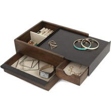Umbra 290245-048 Stowit Jewelry Box - Black & Walnut