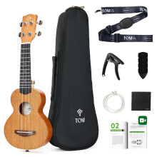 TOM 17 tommer massiv mahogni mini-ukulele - professionel rejsevenlig ukelele til begyndere B?rn og voksne Begynders?t med gratis online lektioner