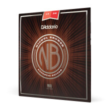 D'Addario Guitarstrenge - Akustiske guitarstrenge - Nikkelbronze - Til 6-strenget guitar - Naturlig klar og fokuseret tone - NB1356 - Medium 13-5