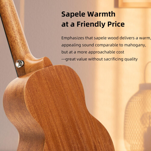 TOM 23" Sapele Konzertukulele - Mit Quick Locking Strap, Anfänger-Kit für Erwachsene, Kinder 2