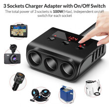 12V 3-Wege KFZ-Zigarettenanzünder-Steckdose Splitter Dual USB Auto-Ladegerät Adapter UK
