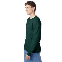T-shirt con tasca a maniche lunghe Hanes 5596 Authentic-T da uomo