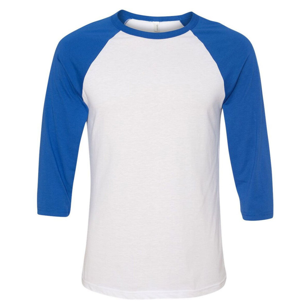 Koszulka Baseballowa Unisex Z RęKawami 3/4 – BiałA/Prawdziwa KróLewska-image