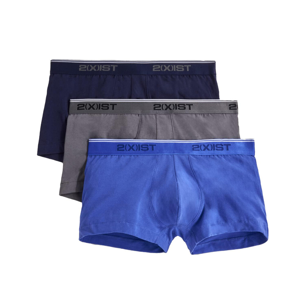 2(X)IST Heren Katoenen Stretch No-Show Trunk, 3-Pack Eclipse/Lood/Oogverblindend Blauw Medium-image