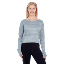 Girocollo Hi-Lo in pile poliestere a righe Odyssey da donna - GRANITE STRIPE - S(D0102H76QQ8)