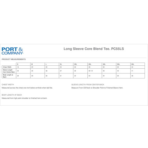 Port & Company Lange Mouw Core Blend Tee PC55LS 2
