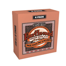 Ernie Ball Earthwood Medium Light Phosphor Bronze Akustiske guitarstrenge 4 pakke - 12-54 Gauge (P02446)