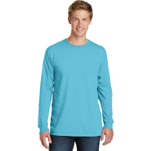 T-shirt a maniche lunghe tinta in capo lavata in spiaggia di Port & Company PC099LS
