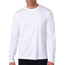 T-shirt a maniche lunghe da uomo Hanes Cool DRI'Performance bianca media