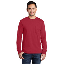 T-shirt tascabile essenziale a maniche lunghe alta Port & Company PC61LSPT