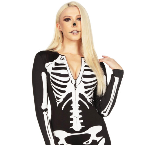 Tipsy Elves Φόρεμα Σκελετού για Halloween - Γυναικείο Σέξι Κοστούμι - Λευκό Μέγεθος Small 1
