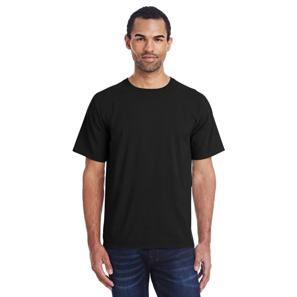 Heren 5,5 Oz. 100% Ringgesponnen Katoenen Kledinggeverfd T-Shirt S Zwart-image