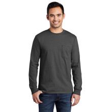 T-shirt tascabile essenziale a maniche lunghe alta Port & Company PC61LSPT