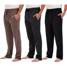 Real Essentials 3-Pack Katoenen Heren Pyjamabroek Lounge Kleding