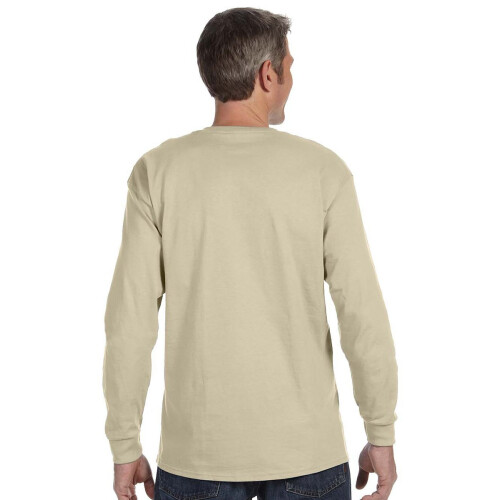 Hanes TAGLESS Langarm-T-Shirt Tiefrot Medium 2