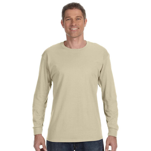 Hanes TAGLESS Langarm-T-Shirt Tiefrot Medium 1