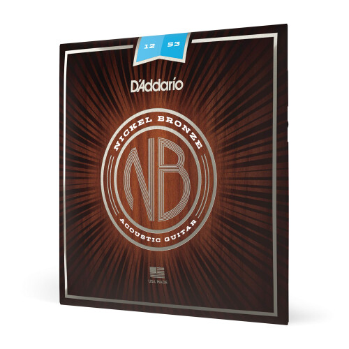 D'Addario NB1253 Nickel Bronze Acoustic Guitar Strings, Light