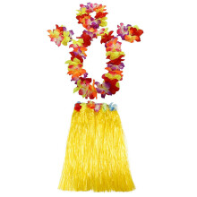JEKANEL 1 Set 60 cm Hula-Grasrock für Erwachsene, hawaiianisches Partykostüm, Luau-Tanzröcke (gelb)