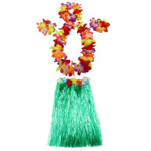 JEKANEL 1 Set 60 cm Gonna Hula Erba per Adulti Costume da Festa Hawaiano Luau Gonne da Ballo (Verde)