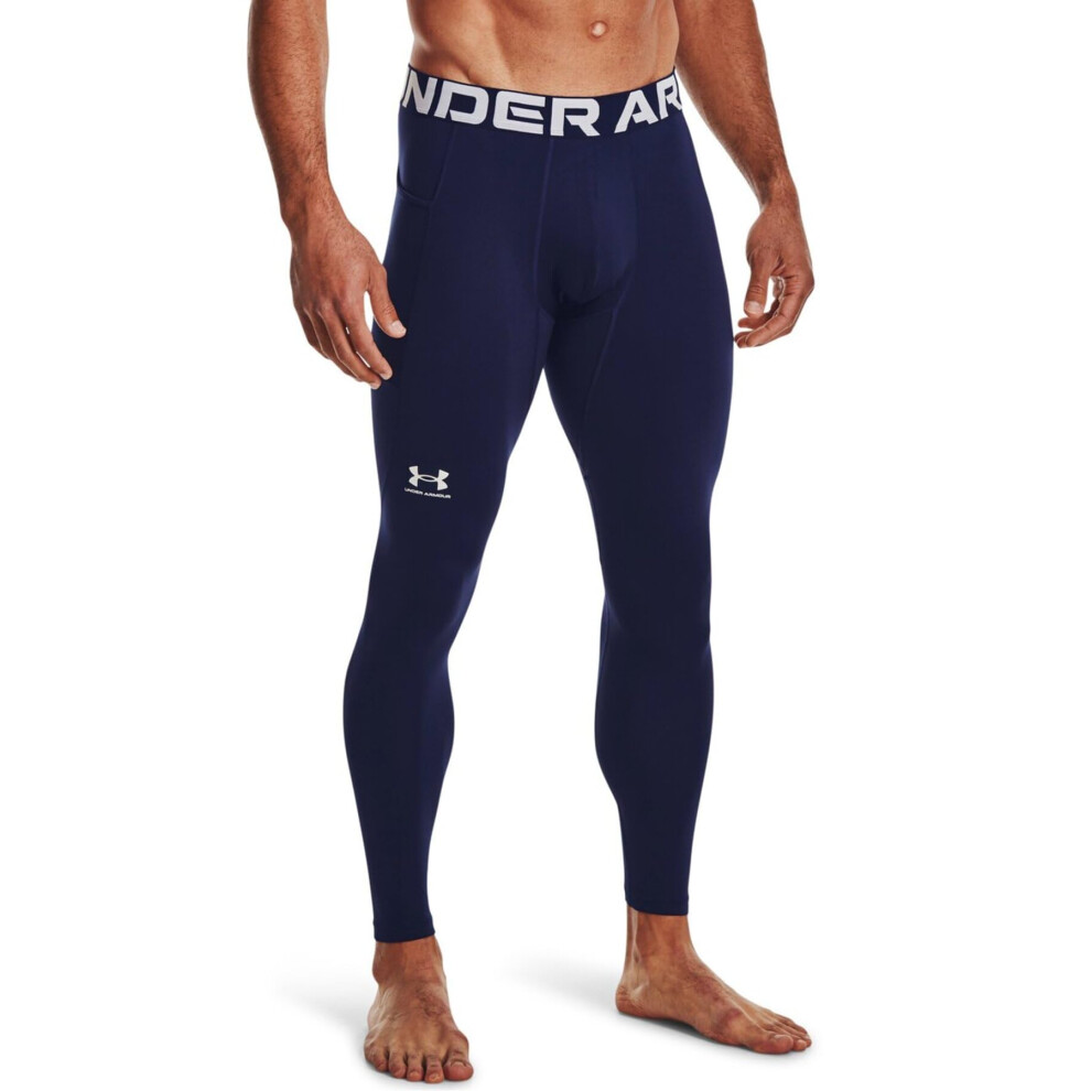 Under Armour Men's Coldgear Armour Leggings Midnight Navy (410)/White X-Large