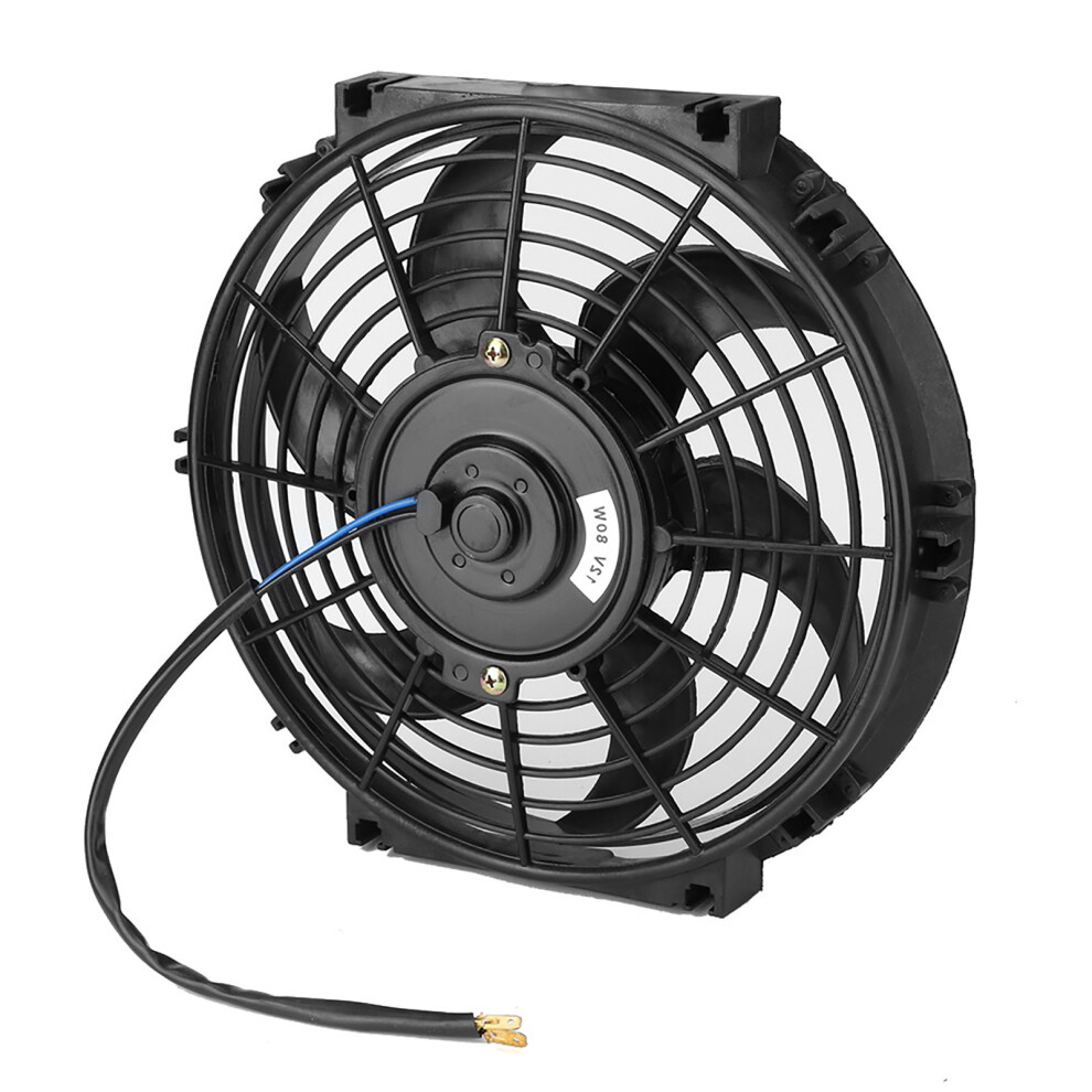 12V 10In Electric Radiator Slim Fan Push/Pull With Installation Kit Black 7611362448046