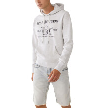True Religion Buddha - Sudadera con capucha para hombre, color avena, jaspeado/negro metlico, talla XL