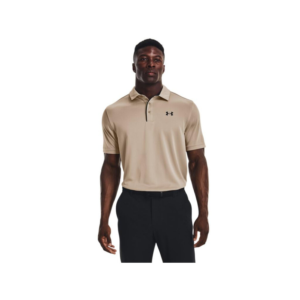 Under Armour Men's Tech Golf Polo (236) Sahara / / Black Small