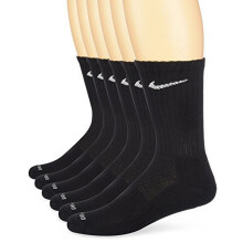Nike Unisex Dri-FIT Cushion Crew Trainingsocken (6 Paar), SCHWARZ/WEISS, OS