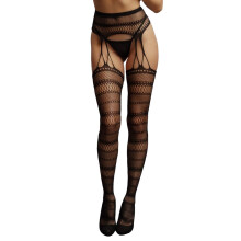 Le Desir Suspender StripePntyhose Blk OS DES043BLKOS