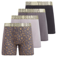 True Religion Stretch Calzoncillos Boxer para Hombre Ropa Interior para Hombre Pack de 4 Negro/Dorado